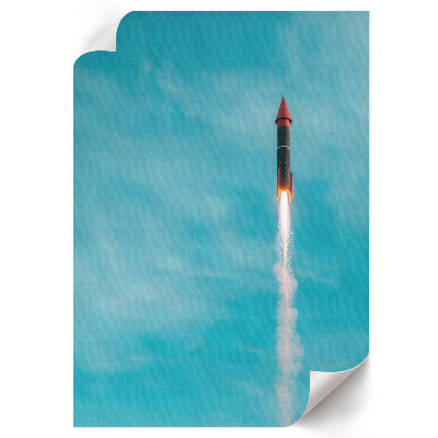Retro plagát Raketa na oblohe