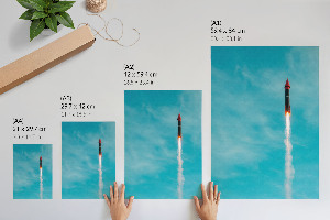 Retro plagát Raketa na oblohe