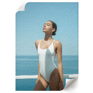 Retro plagát Žena na jachte