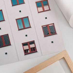 Retro plagát Mriežka okna