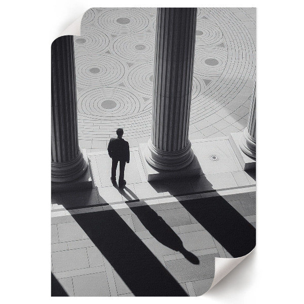 Retro plagát Stĺpy a muž