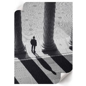 Retro plagát Stĺpy a muž