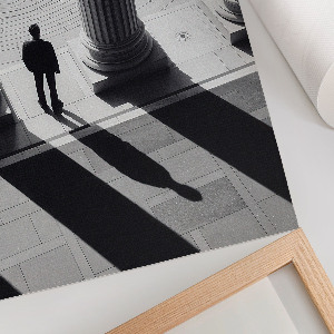 Retro plagát Stĺpy a muž