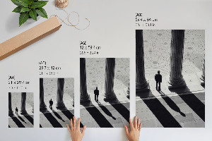 Retro plagát Stĺpy a muž