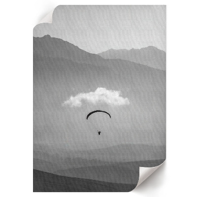 Retro plagát Paragliding v horách