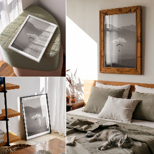 Retro plagát Paragliding v horách