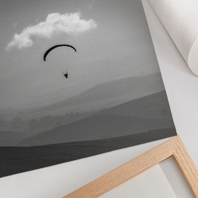Retro plagát Paragliding v horách