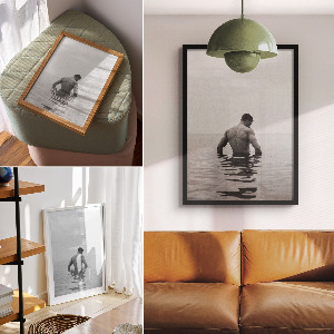 Plagát do izby Muž v jazere