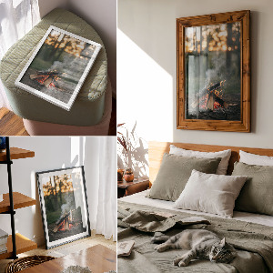 Retro plagát Vatra v lese