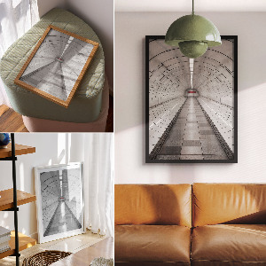 Retro plagát Futuristický tunel