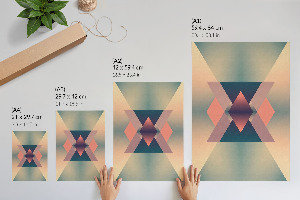 Plagát s motívom pastelovej geometrie vhodný do izby