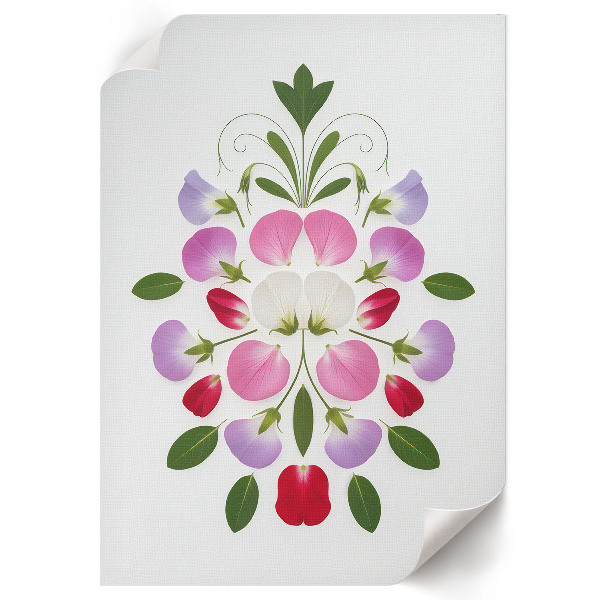 Retro plagát Kvetinová symetria