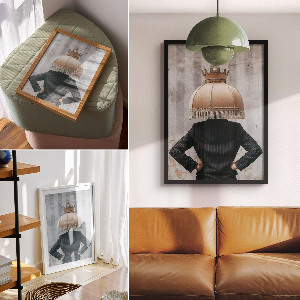 Plagát do izby Surrealizmus tienidiel na lampu