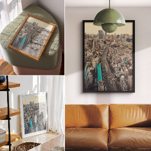 Retro plagát Mestská krajina