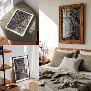 Poster na stenu Čierne a biele paprade