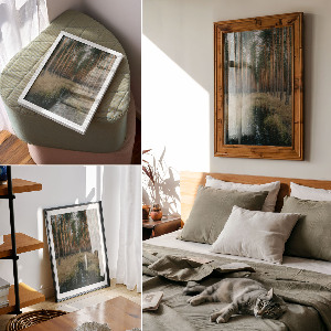 Retro plagát Symetria lesa