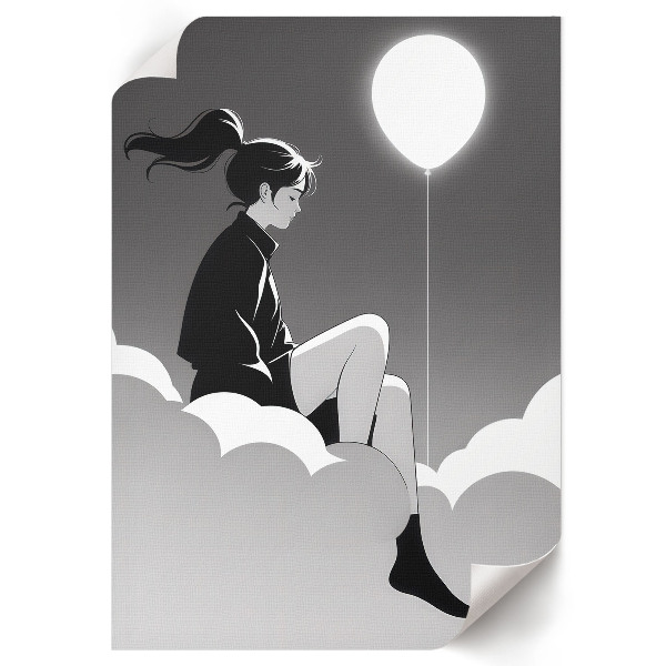 Plagát do obývačky Dievča a balón