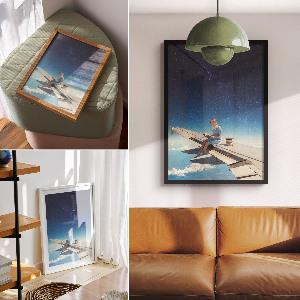 Retro plagát Kozmické čítanie