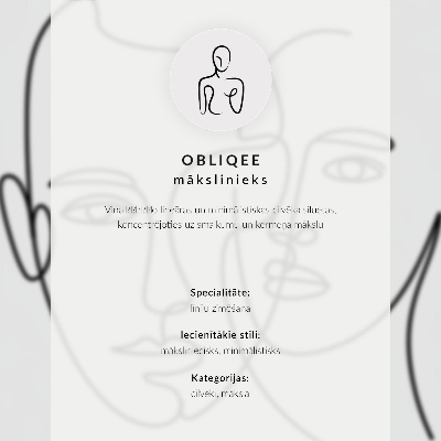 Plagát do obývačky Line art na tvári