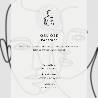 Plagát do obývačky Line art na tvári