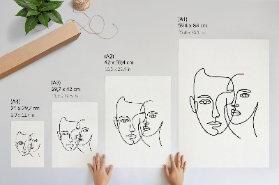 Plagát do obývačky Line art na tvári