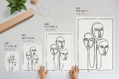 Plagát do izby Lineart postavy