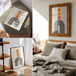 Retro plagát s motívom modernej kompozície