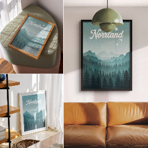 Retro plagát Horská krajina