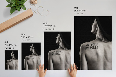 Plagát do obývačky Moje telo, moje pravidlá