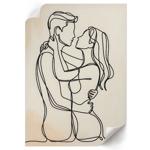 Plagát do obývačky Láska lineart