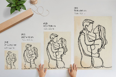 Plagát do obývačky Láska lineart