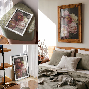 Plagát do izby Kvety pivonky