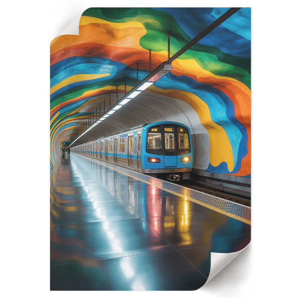 Retro plagát Metro a dúha