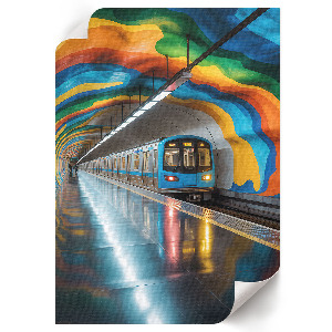 Retro plagát Metro a dúha