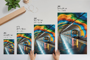 Retro plagát Metro a dúha