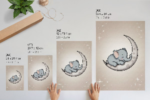 Plagát do izby Slon na Mesiaci