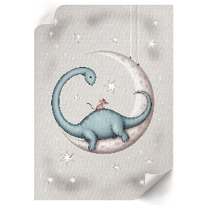 Poster na stenu Dinosaurus na Mesiaci