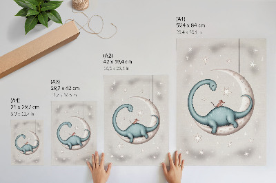Poster na stenu Dinosaurus na Mesiaci