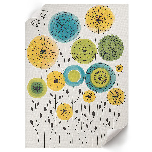 Retro plagát Kvetinový dizajn