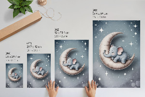 Retro plagát Slon a Mesiac