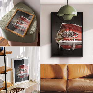 Retro plagát Červené auto