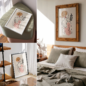 Retro plagát Boho žena