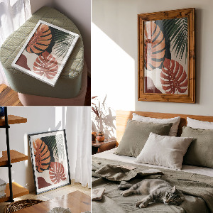 Plagát do obývačky Tropické listy