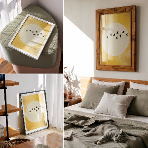 Plagát do obývačky Let vtákov