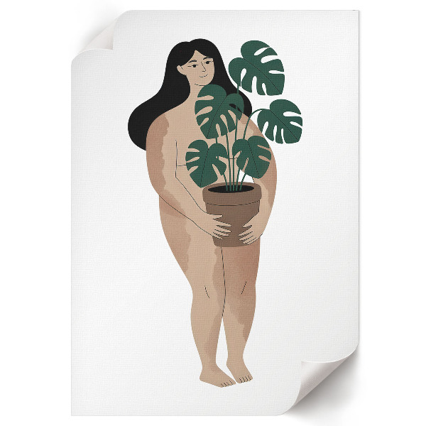 Poster na stenu Žena s rastlinou