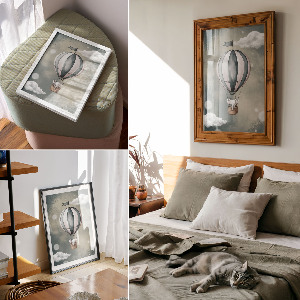 Retro plagát Slon v balóne