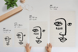 Retro plagát Abstraktná tvár