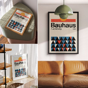 Plagát do obývačky Geometria Bauhausu