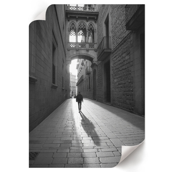 Retro plagát Čiernobiela ulica