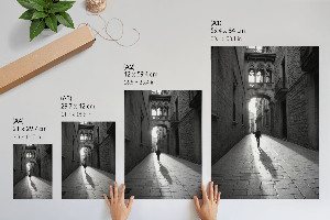 Retro plagát Čiernobiela ulica